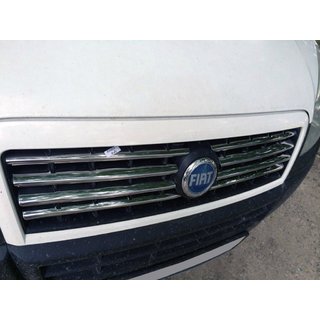 Хромированные накладки на решетку радиатора (8 шт., нержавейка) Fiat Doblo I 2005-2010 гг. фото 1