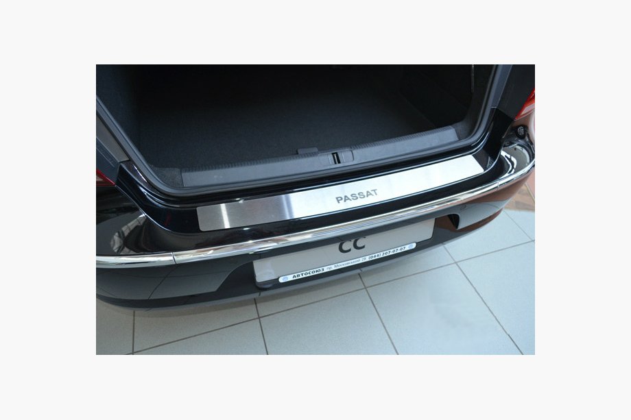 Volkswagen Passat СС 2008-2017 гг. Накладка на задний бампер Natanika (нержавейка) Image