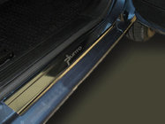 Fiat Punto Grande/EVO 2006-2018 гг. Накладки на пороги Natanika Premium (2 шт, Нержавейка) фото 1