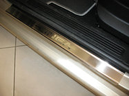 Fiat Linea 2006-2018 гг. Накладки на пороги Natanika Premium (2 шт, Нержавейка) фото 1