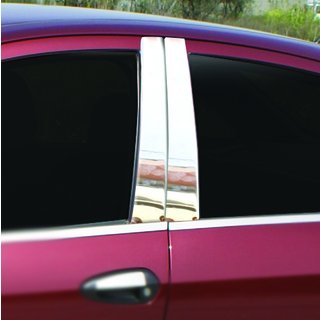 Накладки на дверные стойки из нержавеющей стали (6 шт) Fiat Linea 2006-2018 гг. фото 1