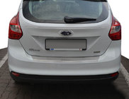 Ford Focus III 2011-2017 гг. Накладка на задний бампер с загибом Natanika (нержавейка) фото 1