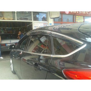 Хромированные дефлекторы окон (6 шт., Sunflex) Ford Focus III 2011-2017 гг. фото 2