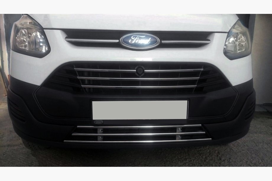 Ford Custom 2013-2022 гг. Цельная нижняя решетка 2013-2018 (нержавейка) Image