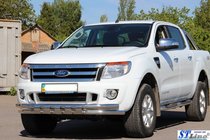 Ford Ranger 2011-2022 гг. Передняя защита ST016 (нержавейка) фото 6
