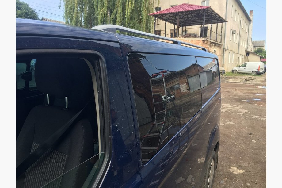 Ford Custom 2013-2022 гг. Рейлинги Skyport (2 шт, серый мат) Длинная База Фото 4