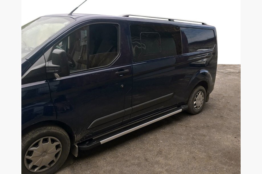 Ford Custom 2013-2022 гг. Рейлинги Skyport (2 шт, серый мат) Длинная База Фото 2
