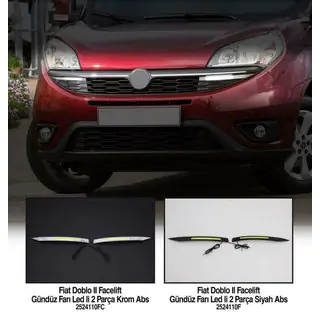 Дневные ходовые огни Хром (2014↗, LED) Fiat Doblo II 2010-2022 гг. фото 3