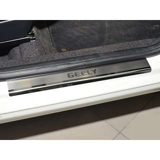 Накладки на пороги Natanika Premium (4 шт, нержавейка) Geely LC Cross 2008-2016 гг.