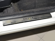 Geely LC Cross 2008-2016 гг. Накладки на пороги Natanika Premium (4 шт, нержавейка) фото 1