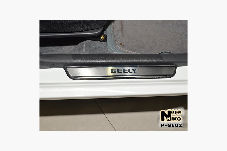 Geely MK 2006-2014 гг. Накладки на пороги Natanika Premium (4 шт, нержавейка) Image