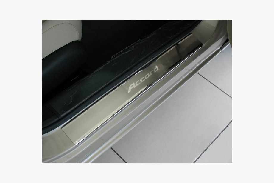 Honda Accord IX 2013-2017 гг. Накладки на пороги Natanika Premium (4 шт, нержавейка) Image