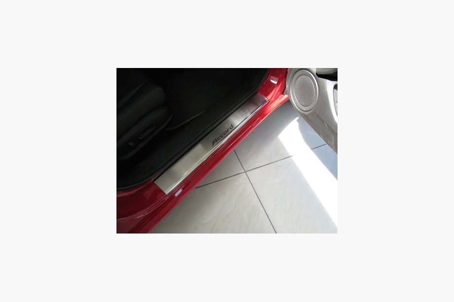 Honda Accord VIII 2008-2012 гг. Накладки на пороги Natanika Premium (4 шт, нержавейка) Image