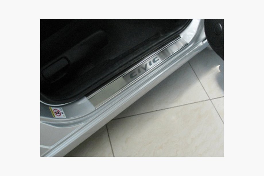 Honda Civic Sedan VIII 2006-2011 гг. Накладки на пороги Natanika Premium (4 шт, нержавейка) Image