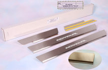 Honda CRV 2001-2006 гг. Накладки на пороги Natanika Standard (4 шт, нержавейка) фото 1