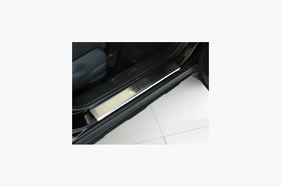Honda CRV 2001-2006 гг. Накладки на пороги Natanika Premium (4 шт, нержавейка) Image
