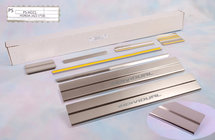 Honda FIT/Jazz 2009-2013 гг. Накладки на пороги из нержавеющей стали Natanika Standard (8 шт) фото 1