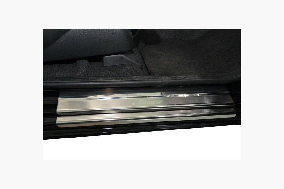 Honda FIT/Jazz 2009-2013 гг. Накладки на пороги Natanika Premium нержавейка (8 шт) Image