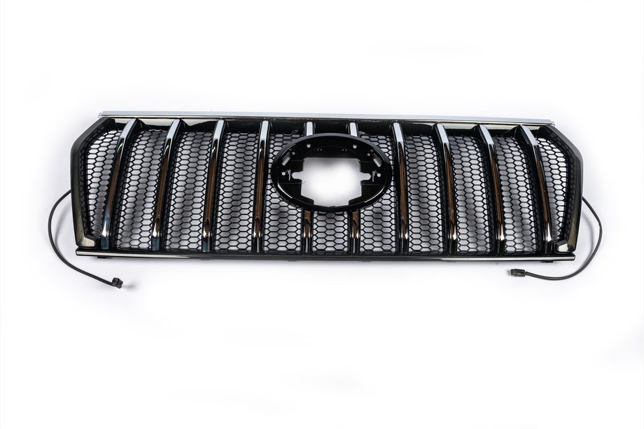 Toyota Land Cruiser Prado 150 2009-2023 гг. Решетка радиатора 2017↗ LED (Zeus Silver) Image