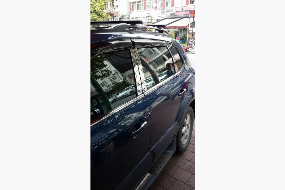 Hyundai Tucson JM 2004- гг. Ветровики на окна (4 шт, Perflex Sport) Фото 8
