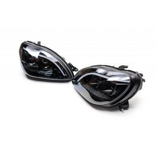 Передние фары с LED дневными ходовыми огнями (2 шт) Mercedes S-сlass W220 1998-2005 гг. фото 1