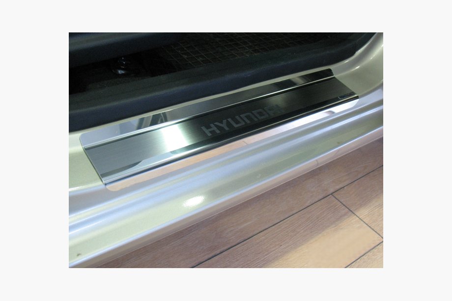 Hyundai I-10 2014-2017 гг. Накладки на пороги Natanika Premium (4 шт, нержавейка) Image