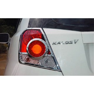 Хромированные накладки на задние фонари HB (2 шт., пластик) Chevrolet Aveo T200 2002-2008 гг.