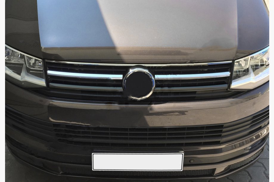 Volkswagen T6 2015-2024 гг. Накладки на верхнюю решетку 2015-2019 (2 шт, нержавейка) Image