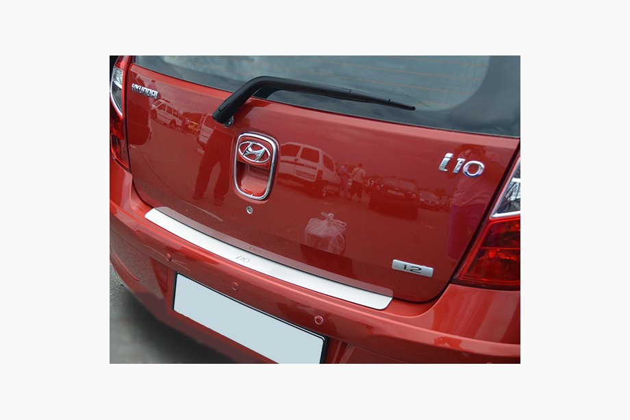 Hyundai I-10 2008-2013 гг. Накладка на задний бампер Natanika (нержавейка) Image