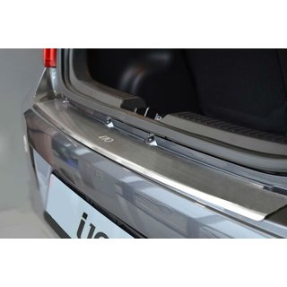 Накладка на задний бампер с загибом Natanika (нержавейка) Hyundai I-10 2008-2013 гг.