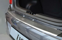 Hyundai I-10 2008-2013 гг. Накладка на задний бампер с загибом Natanika (нержавейка) фото 1