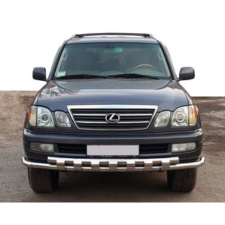 Lexus LX470 Передняя защита ST015 (нерж.)