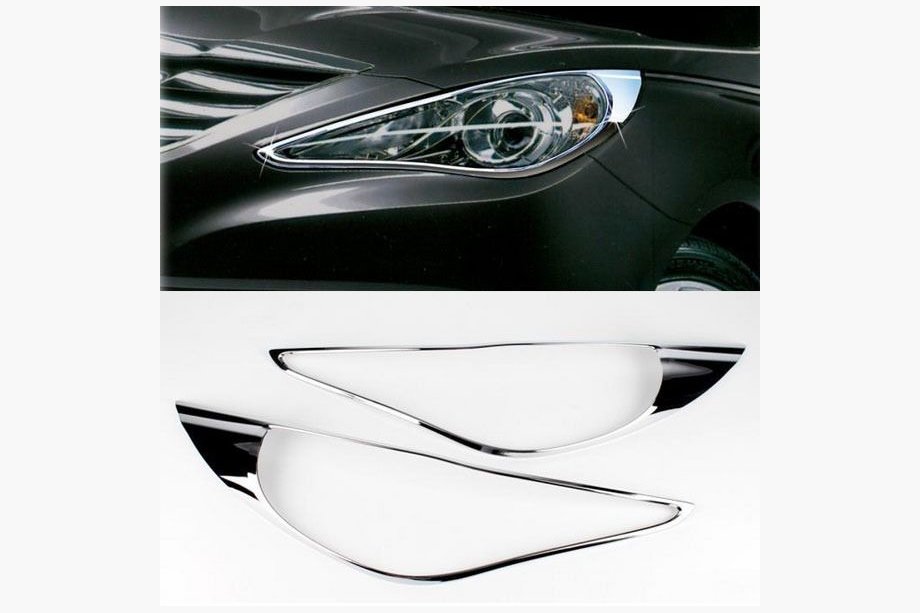 Hyundai Sonata YF 2010-2014 гг. Накладки на фары (2 шт., Пластик) Image