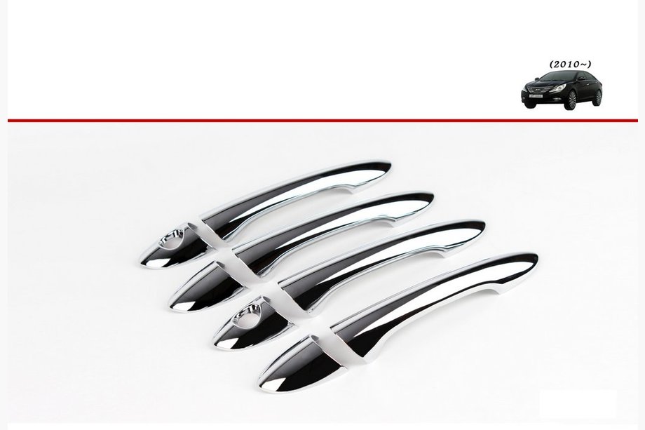 Hyundai Sonata YF 2010-2014 гг. Накладки на дверные ручки (4 шт, Хром) Image