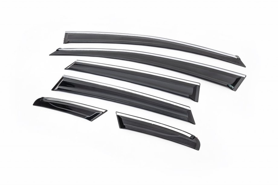 Ветровики с хромированной полосой HB (6 шт., Sunplex) Image Ветровики с хромированной полосой HB (6 шт., Sunplex) Image