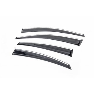 Ветровики с хромом SD (4 шт., Sunplex Chrome) Hyundai Accent 2011-2017 гг. фото 1