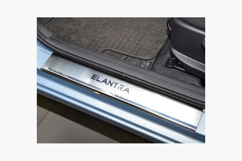 Hyundai Getz 2002- гг. Накладки на пороги Natanika Premium (4 шт, нержавейка) Image