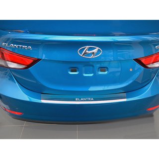 Накладка на задний бампер с отбортовкой Nataniko (2014-2015, нержавейка) Hyundai Elantra (MD/UD) 2011-2015 гг.