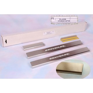 Накладки на пороги Natanika Standard (4 шт, нержавейка) Hyundai I-20 2008-2012 гг.