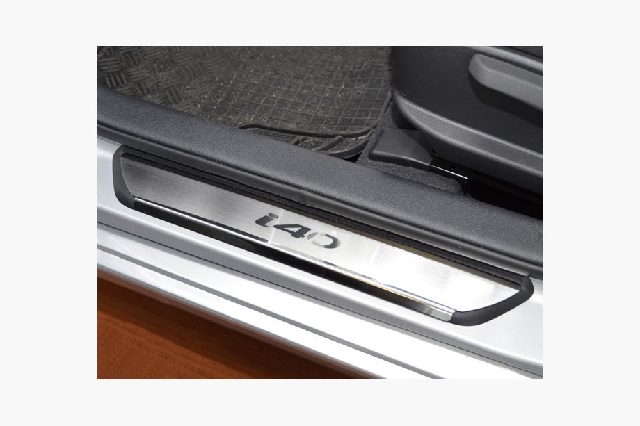 Hyundai I-40 2011-2019 гг. Накладки на пороги Natanika Premium (4 шт, нержавейка) Image