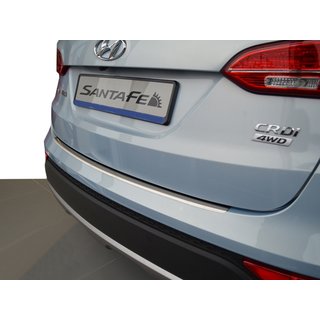 Накладка на задний бампер с загибом Nataniko (нержавейка) Hyundai Santa Fe 3 2012-2018 гг.