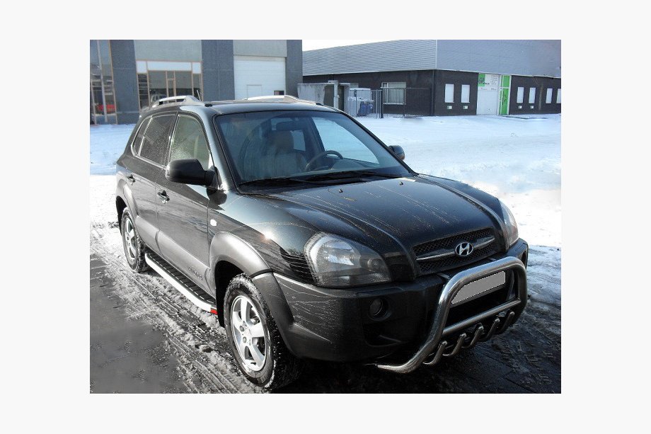 Hyundai Tucson JM 2004- гг. Боковые Подножки Fullmond (2 шт, алюминий) Image