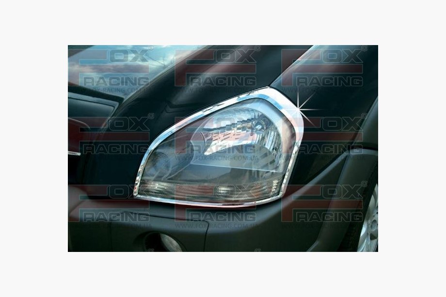 Hyundai Tucson JM 2004- гг. Накладки на фары (2 шт., Пластик) Image