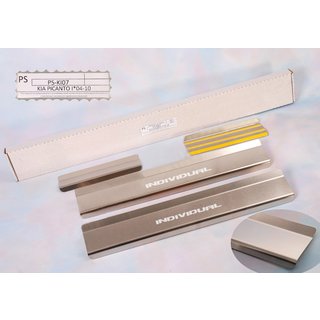 Накладки на пороги Natanko Standard (4 шт., нержавейка) Kia Picanto 2016- гг.