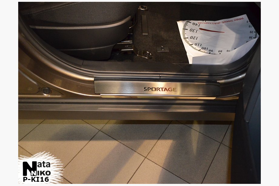 Kia Sportage 2010-2015 гг. Накладки на Пороги Nataniko (4 шт., Нержавейка) Image
