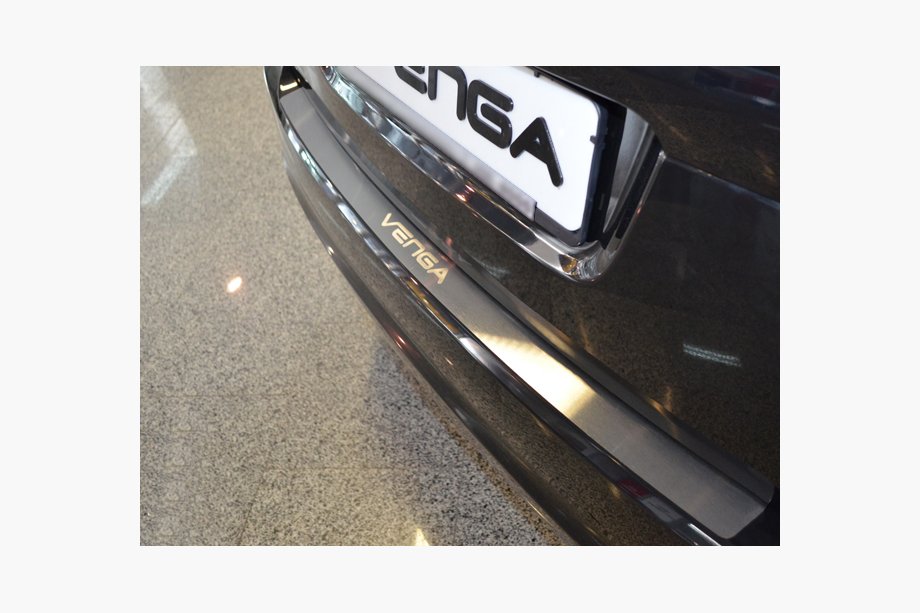 Kia Venga 2010-2019 гг. Накладка на задний бампер Natanika (нержавейка) Image