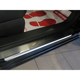 Накладки на пороги Natanika Premium (4 шт, нержавейка) Kia Carens 1999-2012 гг.