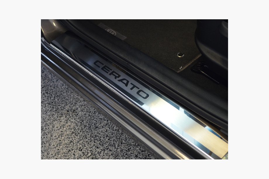 Kia Cerato 3 2013-2018 гг. Накладки на Пороги Nataniko (4 шт., Нержавейка) Image