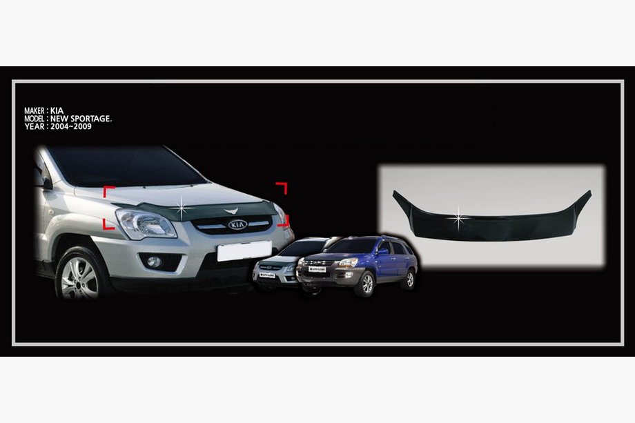 Kia Sportage 2004-2010 гг. РАСПРОДАЖА! Дефлектор капота (Корея) Image