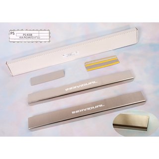 Накладки на пороги Natanika Standard (4 шт, нержавейка) Kia Picanto 2011-2016 гг.